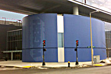 Entrance to WGBH at the corner of Guest and Market Streets in Brighton.